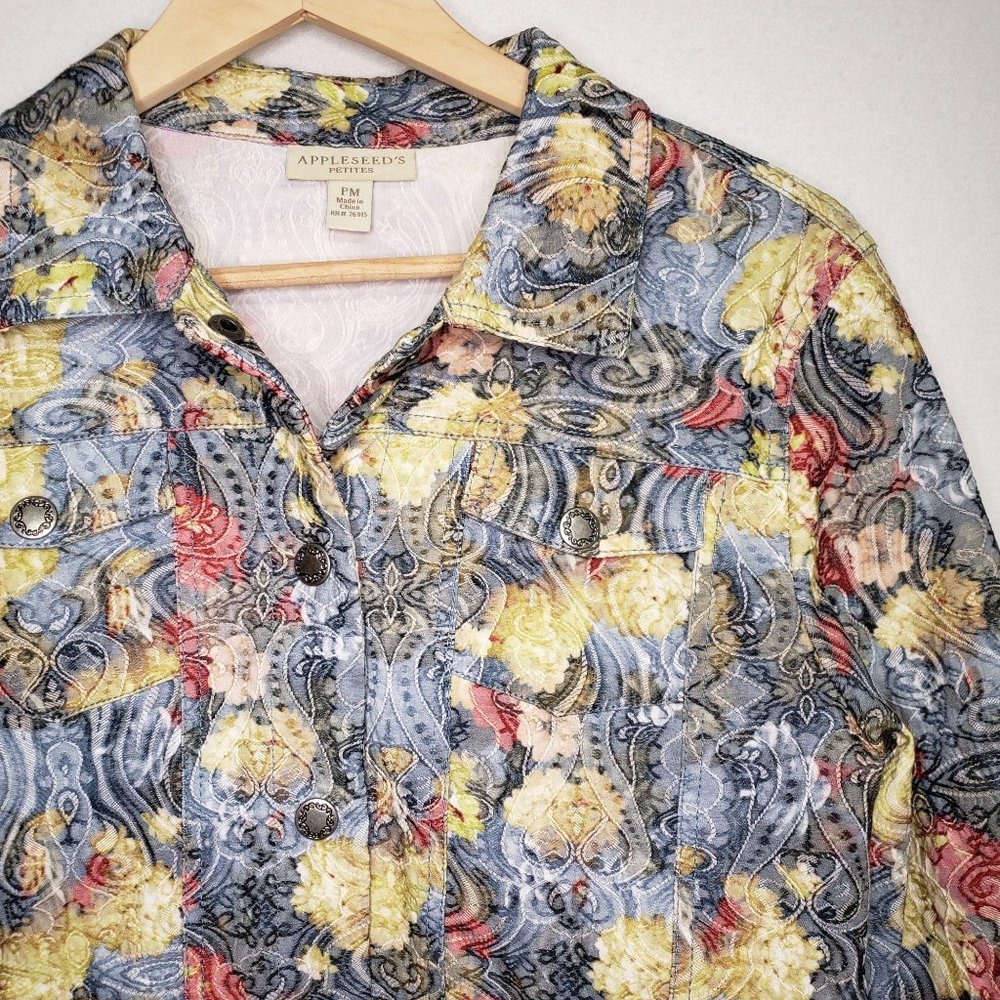 Appleseeds Petite Flex Blazer Floral Paisley